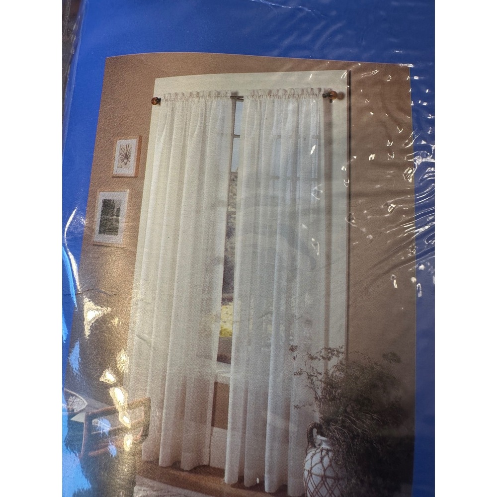 United Curtains Belgium Waffle Weave Natural Panels 54x84 Lot of 2  NWT